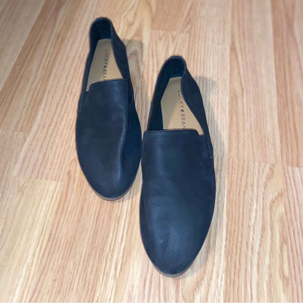 Size 6.5 Lucky Brand Black Loafers - Like New Condition